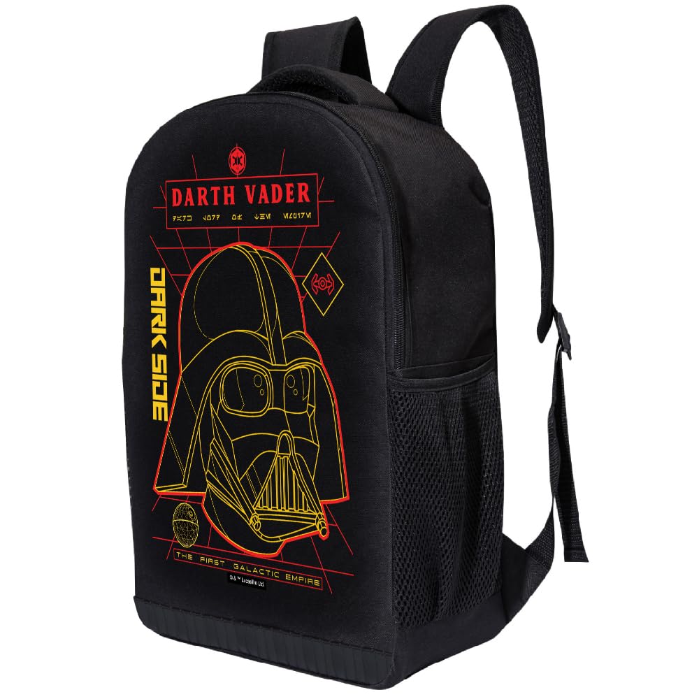 STAR WARS Mochila con licencia oficial para niños, funda de poliéster duradera para laptop, correas ajustables, 17 pulgadas de alto x 12 pulgadas de ancho x 6 pulgadas de profundidad, Darth Vader, L,