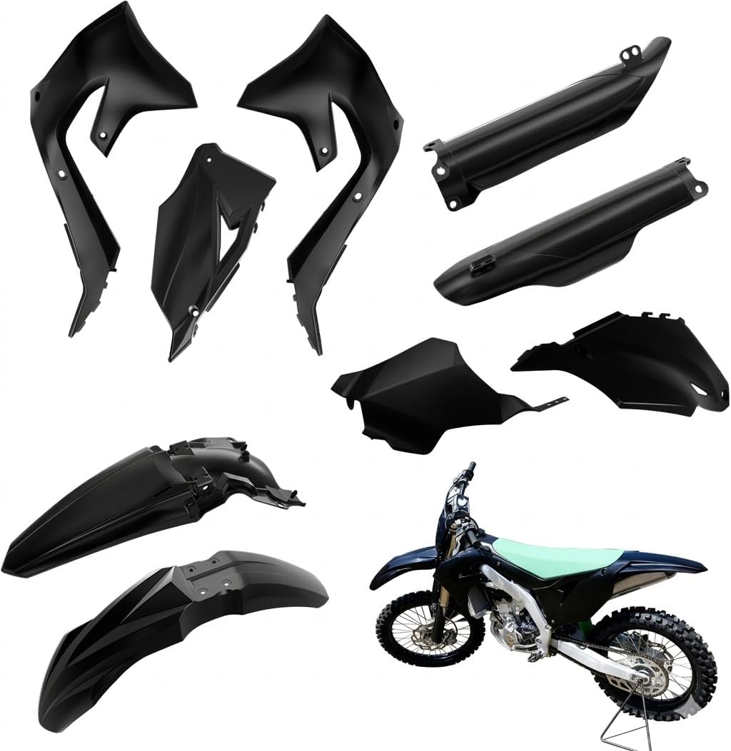 Plastic Fairing Fender Kit for Kawasaki KX250, Black Full Panel Protection Parts for Kawasaki KX250X KX450X 2012-2022, KX450 2019-2022 Plastic Accessories