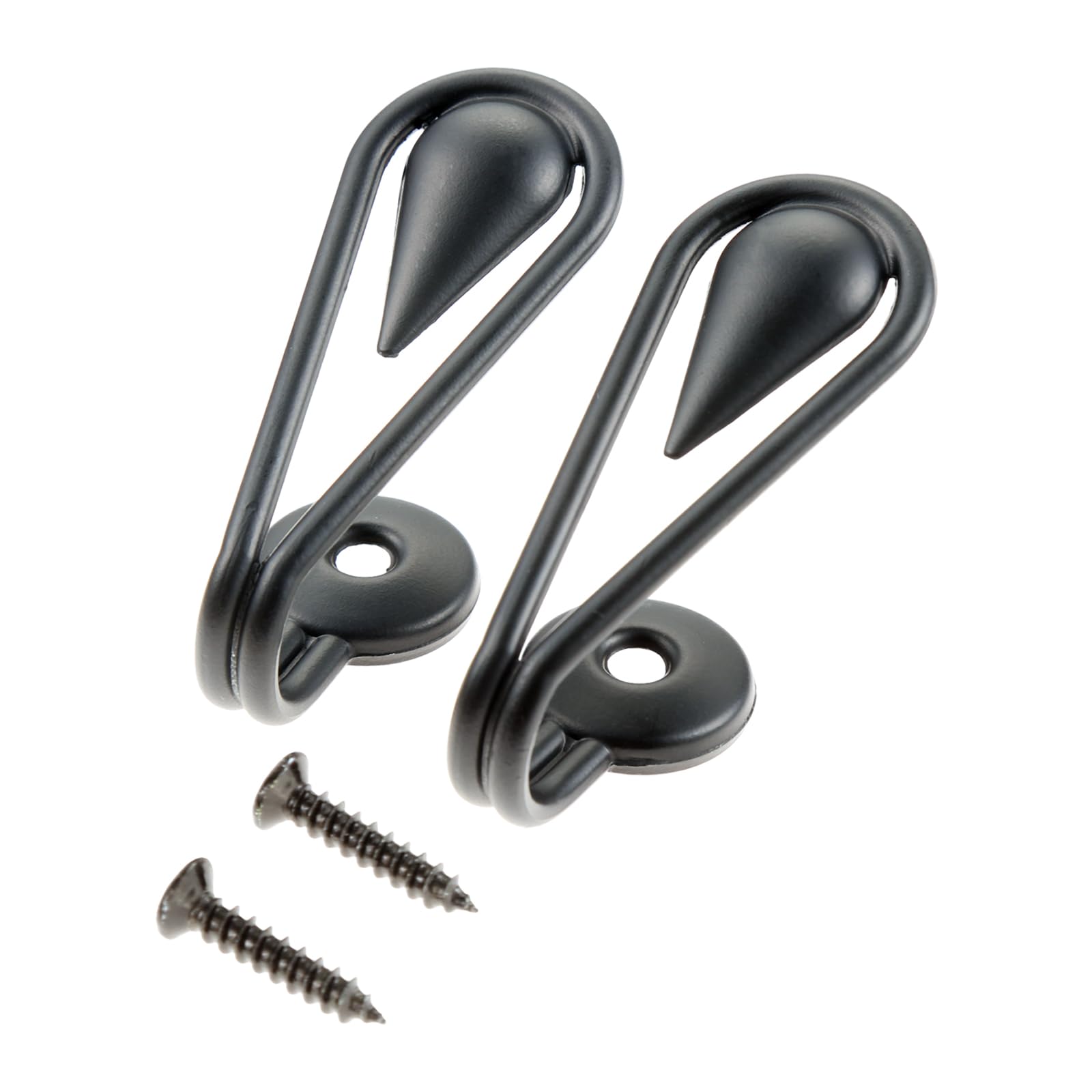 Hicello 2PCS Black Curtain Tieback Hooks, Metal Curtain Holdbacks Hooks