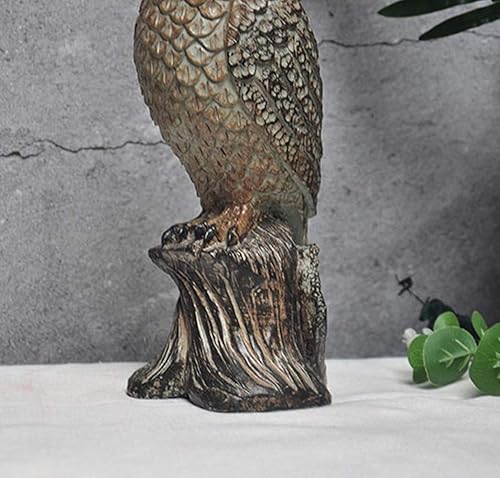 Miniatura 6 de LQX Escultura Artesanía de mesa Figuritas Coleccionables Estatua de Búho Ornamento, Escultura de Búho Material de Resina Patio Animal Escultura
