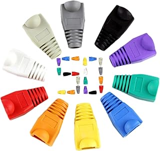 Cubierta de cabeza de cable Rj45,chaqueta de conector Rj45 | Manga protectora para adaptador Rj45, 50 piezas,Cubierta protectora de enchufe de cable de red Ethernet, chaqueta colorida con cabezas de