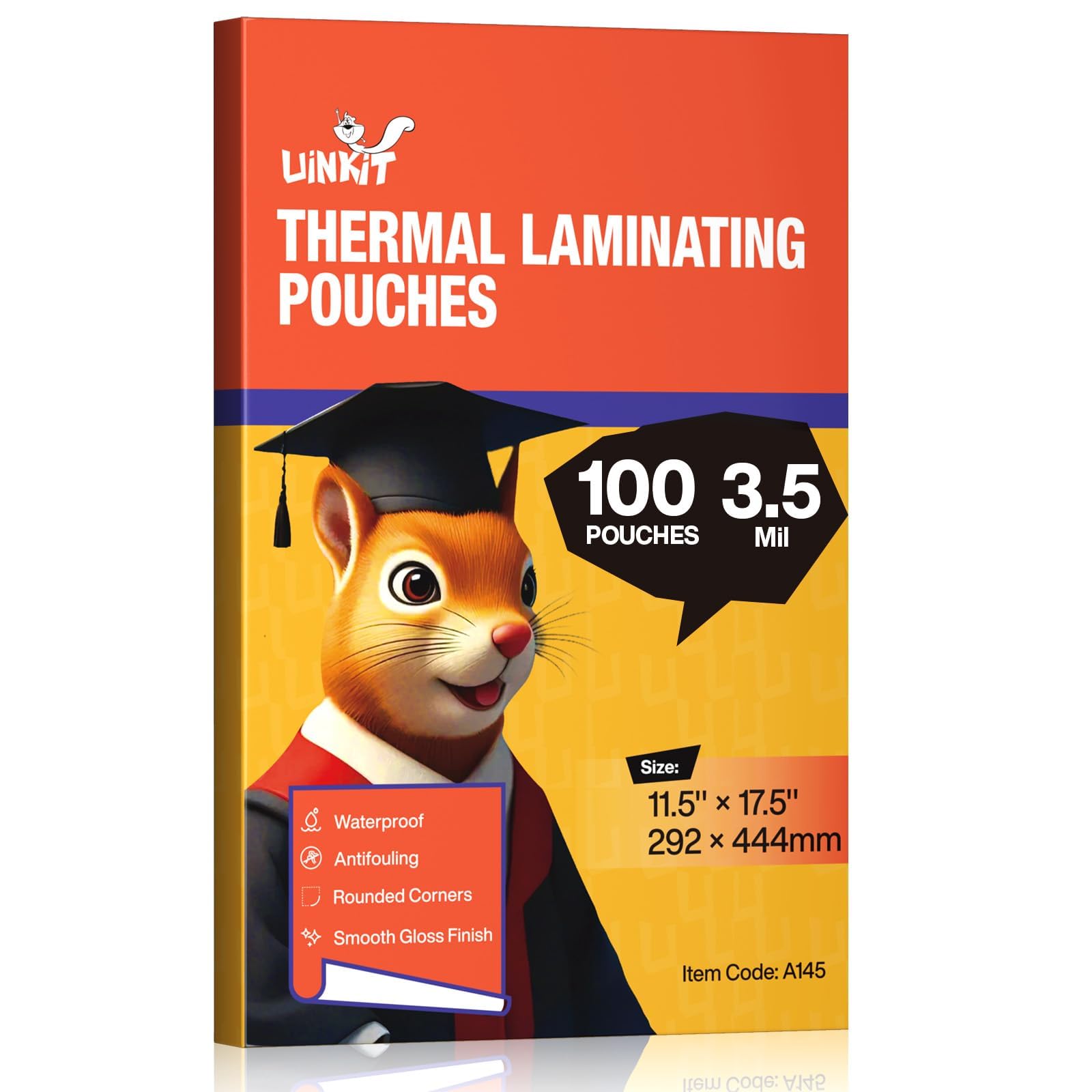Uinkit 3.5 Mil 100 Pack Clear Thermal Laminating Pouches, 11.5 x 17.5-Inch Lamination Pouches Paper, Fits 11 x 17 Inch Laminator Sheet, Rounded Corner image 5