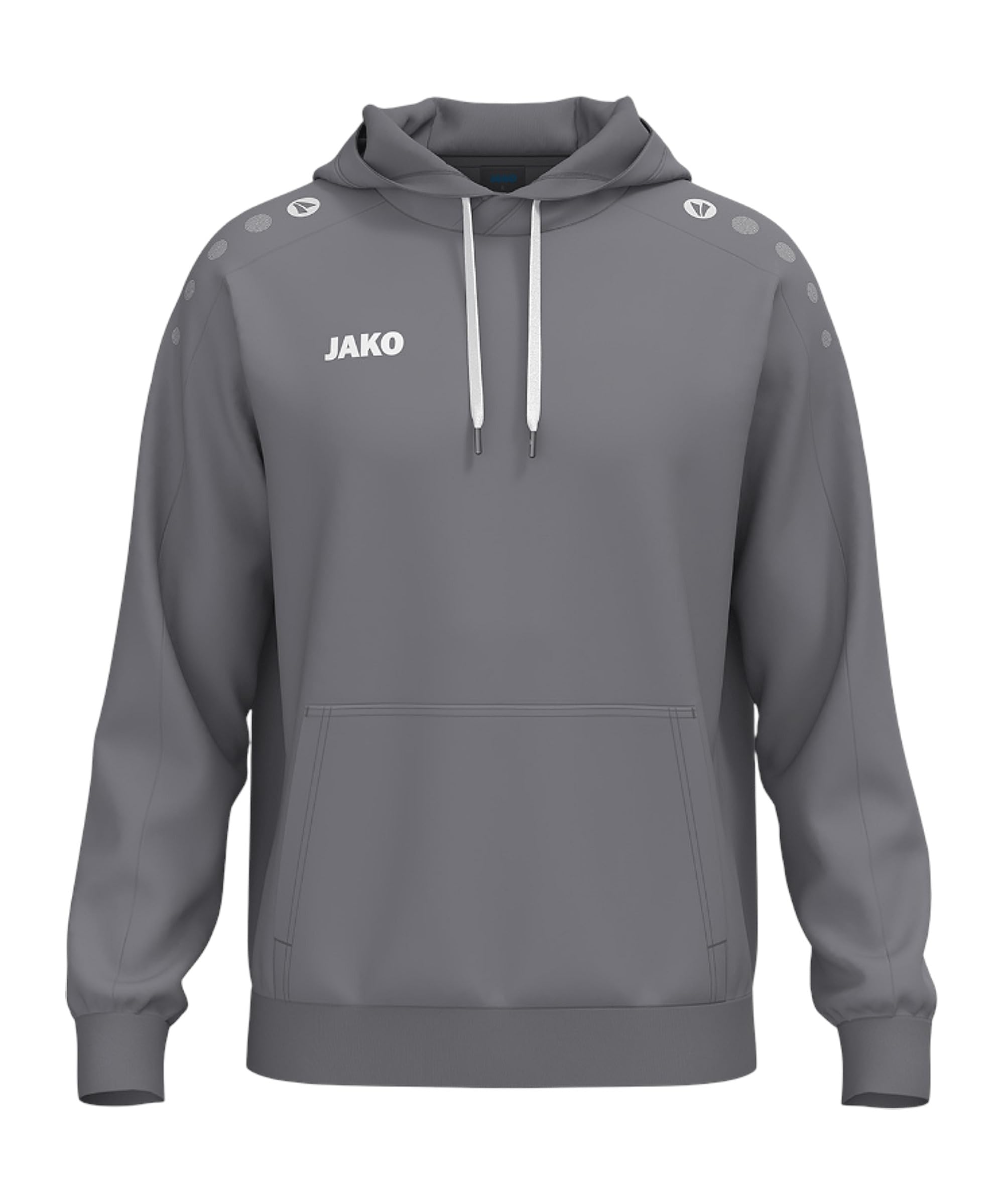 JAKO Unisex One Cotton Hooded Sweatshirt, Grey, L