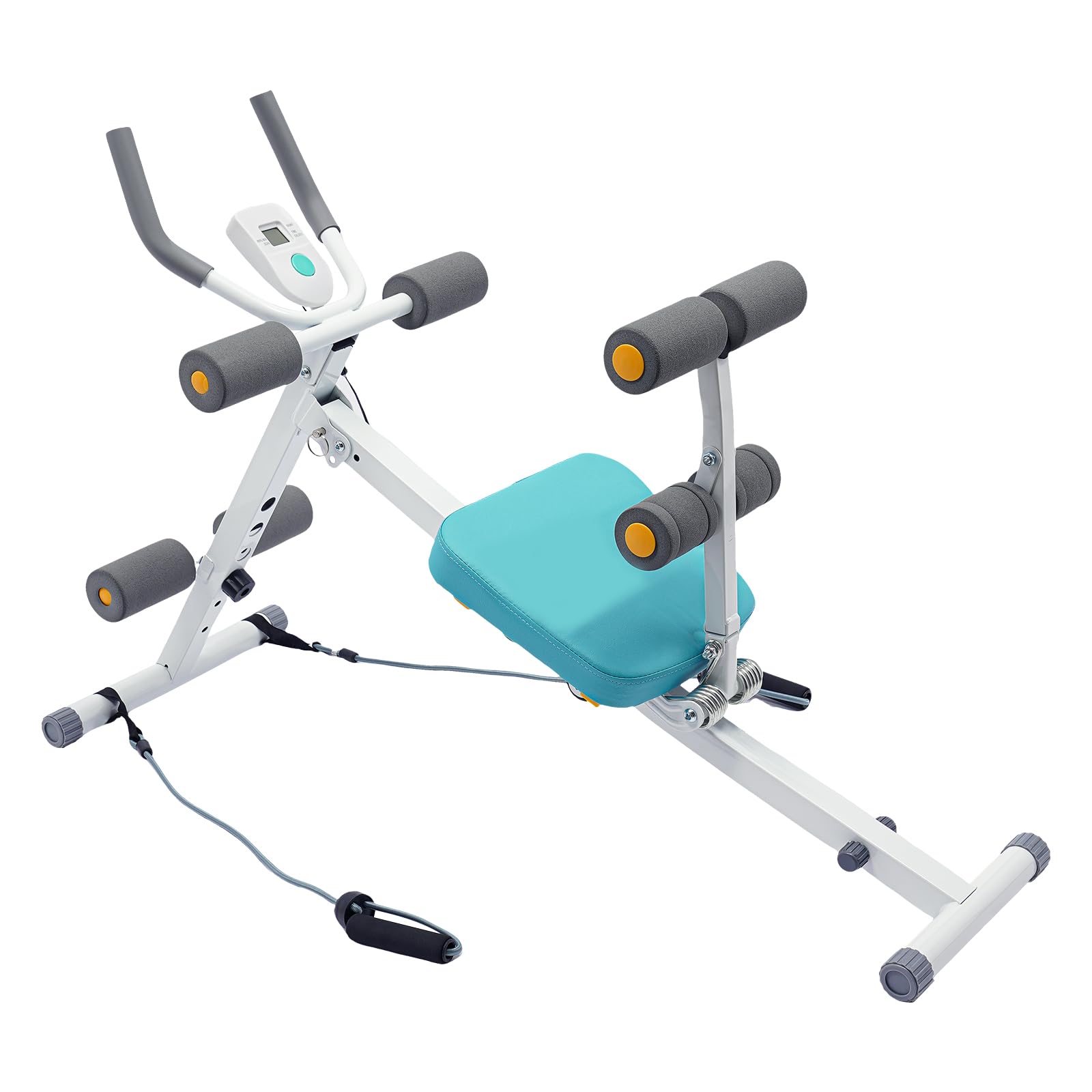 Trenażer mięśni brzucha, maks. 120 kg, składany, z wyświetlaczem LCD, regulowany, wielofunkcyjny przyrząd treningowy do treningu rdzenia