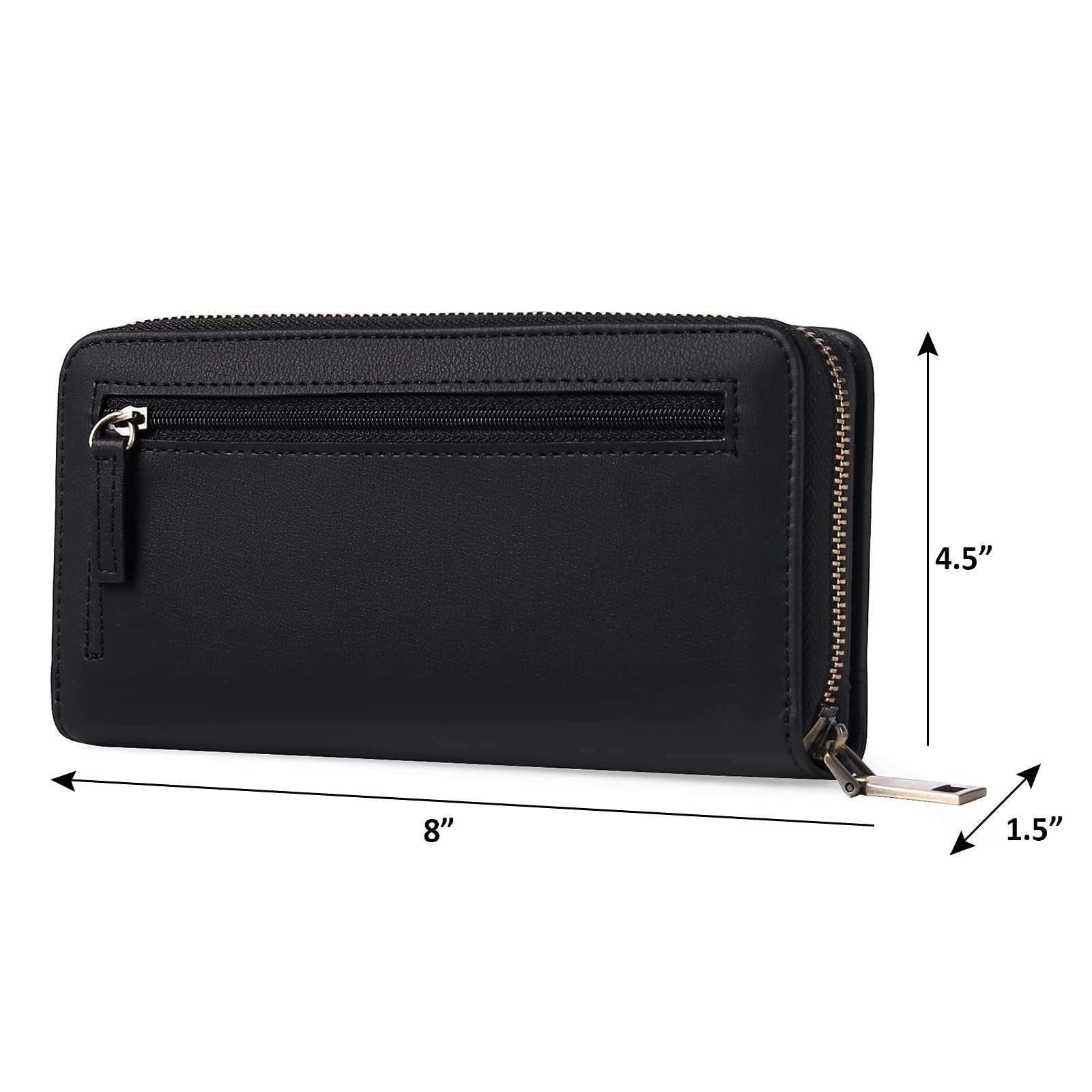 GAEKEAO Portefeuille Femme Cuir Synthétique, Grande capacité Porte Monnaie avec RFID Blocage, Porte-chéquiers Porte-Cartes pour 14 Cartes