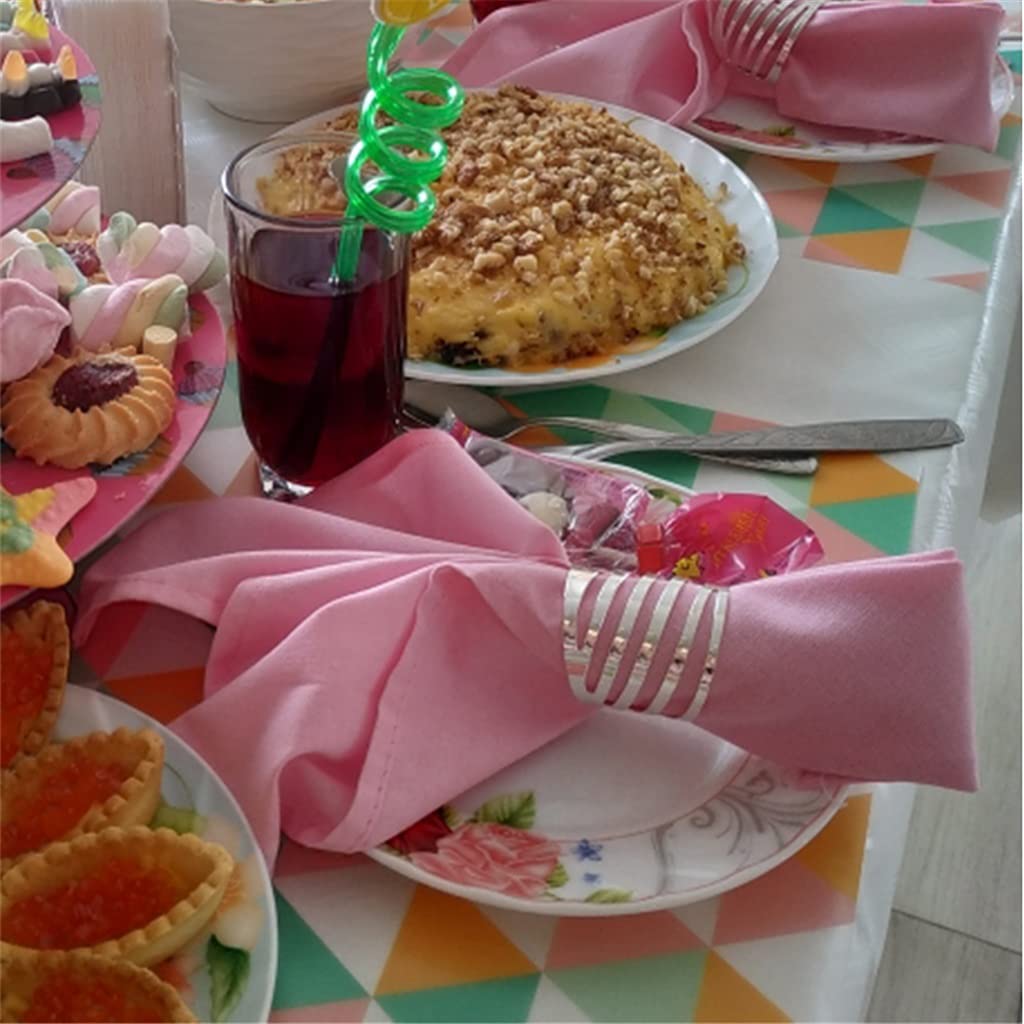 Servilleteros de Boda con patrón Trasero de 12 Uds., decoración de Mesa, reuniones Familiares Huecas, Uso Diario, servilletero con Hebilla (Dorado)