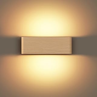 SAINUO Wall Light LED Up and Down Indoor Lamp，Wooden Wall Lights Hallway Lamp Night Lamp for Bedroom Living Room Corridor ...