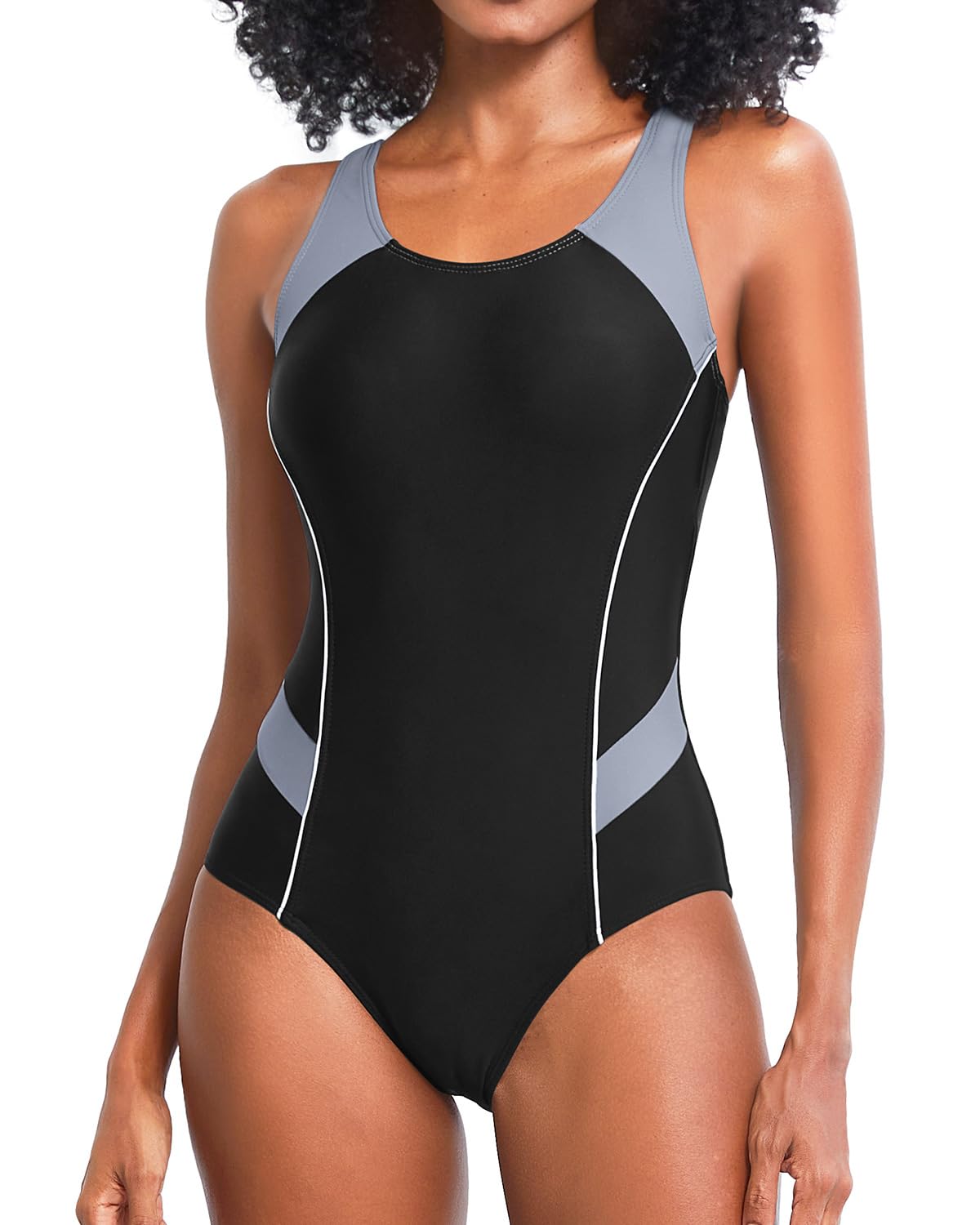 Tempt Me Women One Piece Swimsuits Athletic Racerback Swimwear Training Exercise Slimming Bathing Suit
