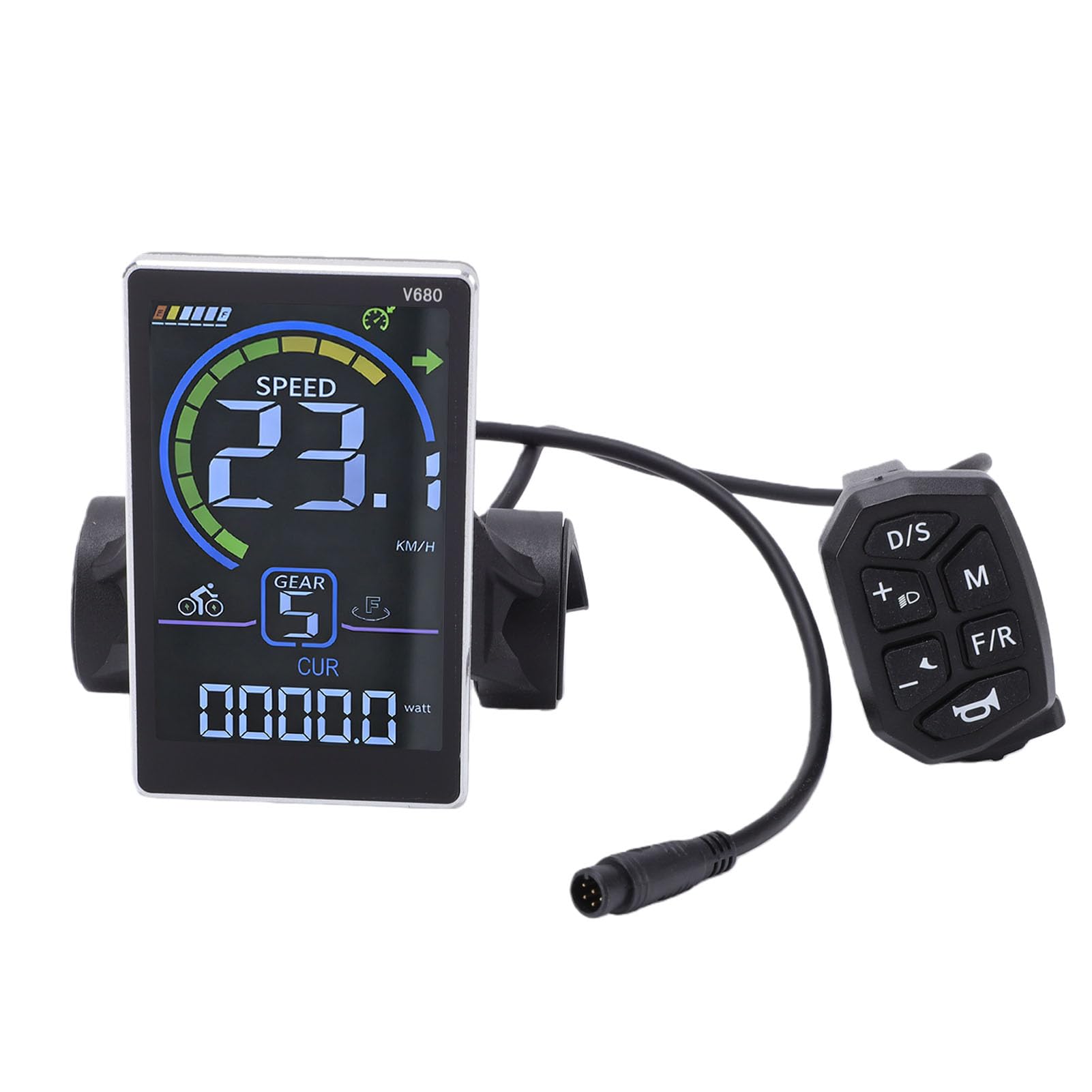 Topiky Display LCD per Bici Elettrica, Pannello Display LCD per Scooter Impermeabile, Connettore a 6 Pin Accessori per la Modifica del Ciclismo per Bicicletta Elettrica per Scooter
