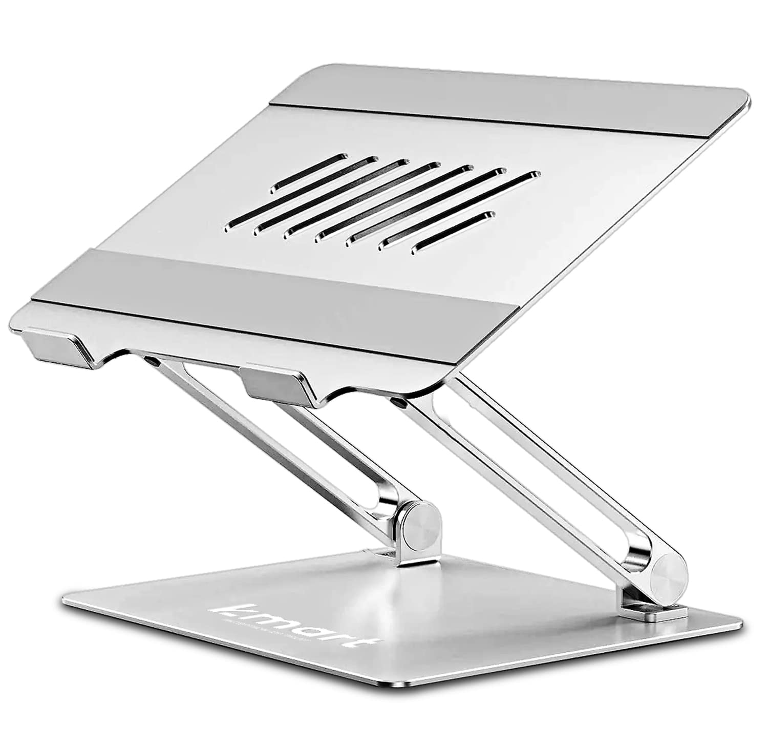 Laptop stand, Anti-Slip Pads Height-Adjustable Computer Laptop Stand Tablet Stand with Heat-Vent,Ergonomic Aluminum Laptop Holder Compatible with MacBook Air Pro, HP Dell Lenovo upto 16" (Silver)