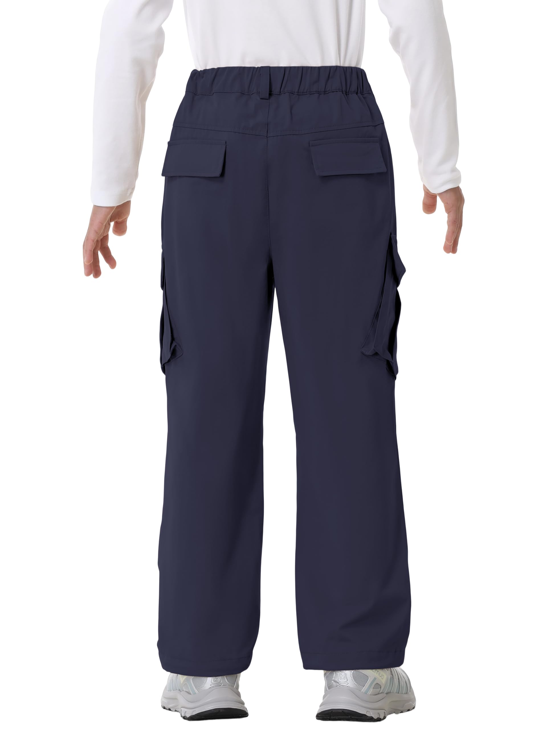 Rolanko Pantaloni Cargo per Ragazzi, Vita Elastica Pantaloni da Jogging Chino a Gamba Dritta in Cotone con Multitasche per Bambini 7-15 Anni