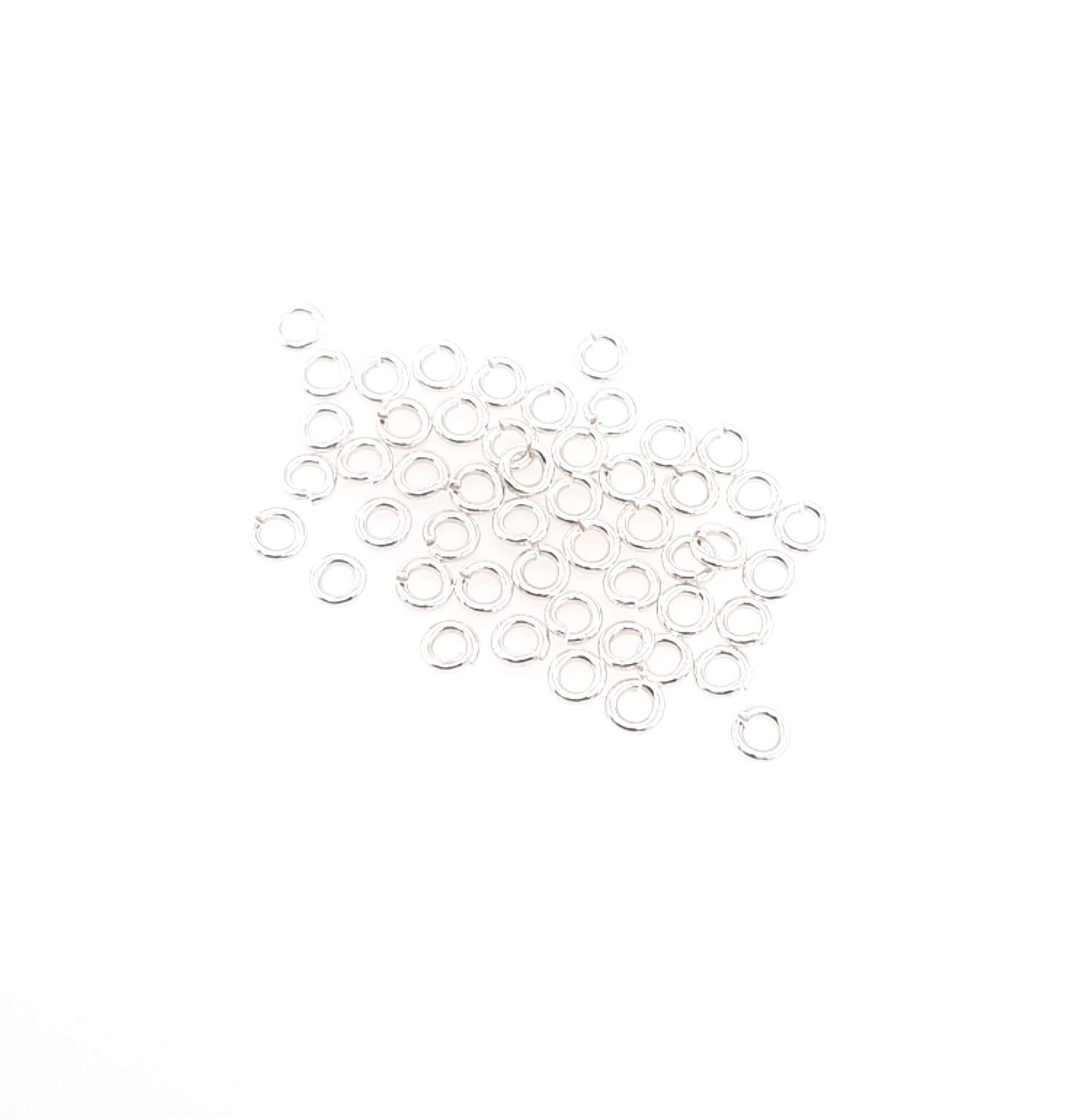 50 Argentium Silver Round Open Jump Rings 3.6MM OD, 2.0MM ID 20 Gauge by Craft Wire