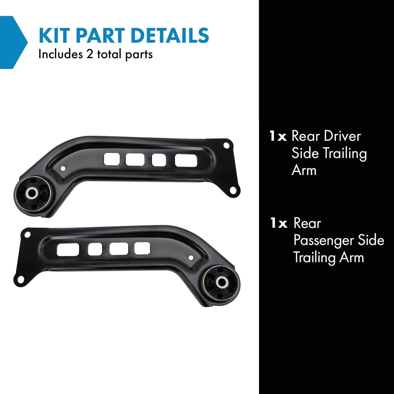 TRQ Rear Trailing Arm Compatible with 18-20 Buick 16-23 Chevrolet