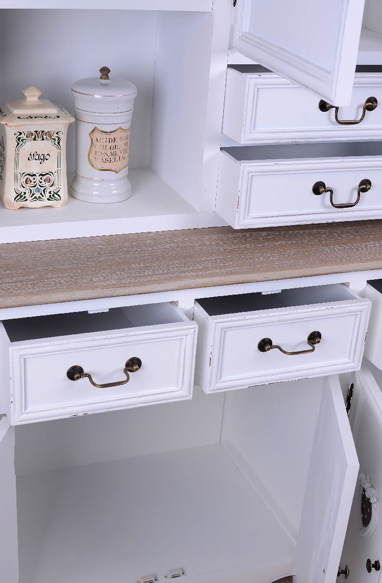 Palazzo hmb156 - Armadio da cucina shabby chic, 210 x 140 cm, stile rustico