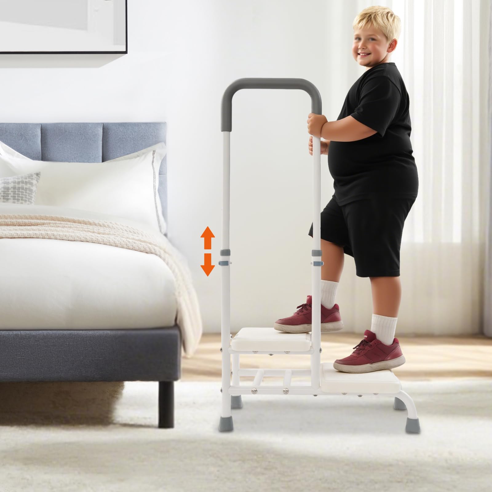 Scaletta a 2 gradini, Scaletta di sicurezza domestica | Sgabello da bagno per vasca da bagno, antiscivolo, capacità di carico di 135 kg, altezza regolabile