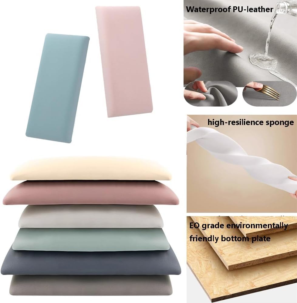 Panneau de tête de lit capitonné autocollant 3D pour chambre à coucher et salon - Design anti-collision - Taille double