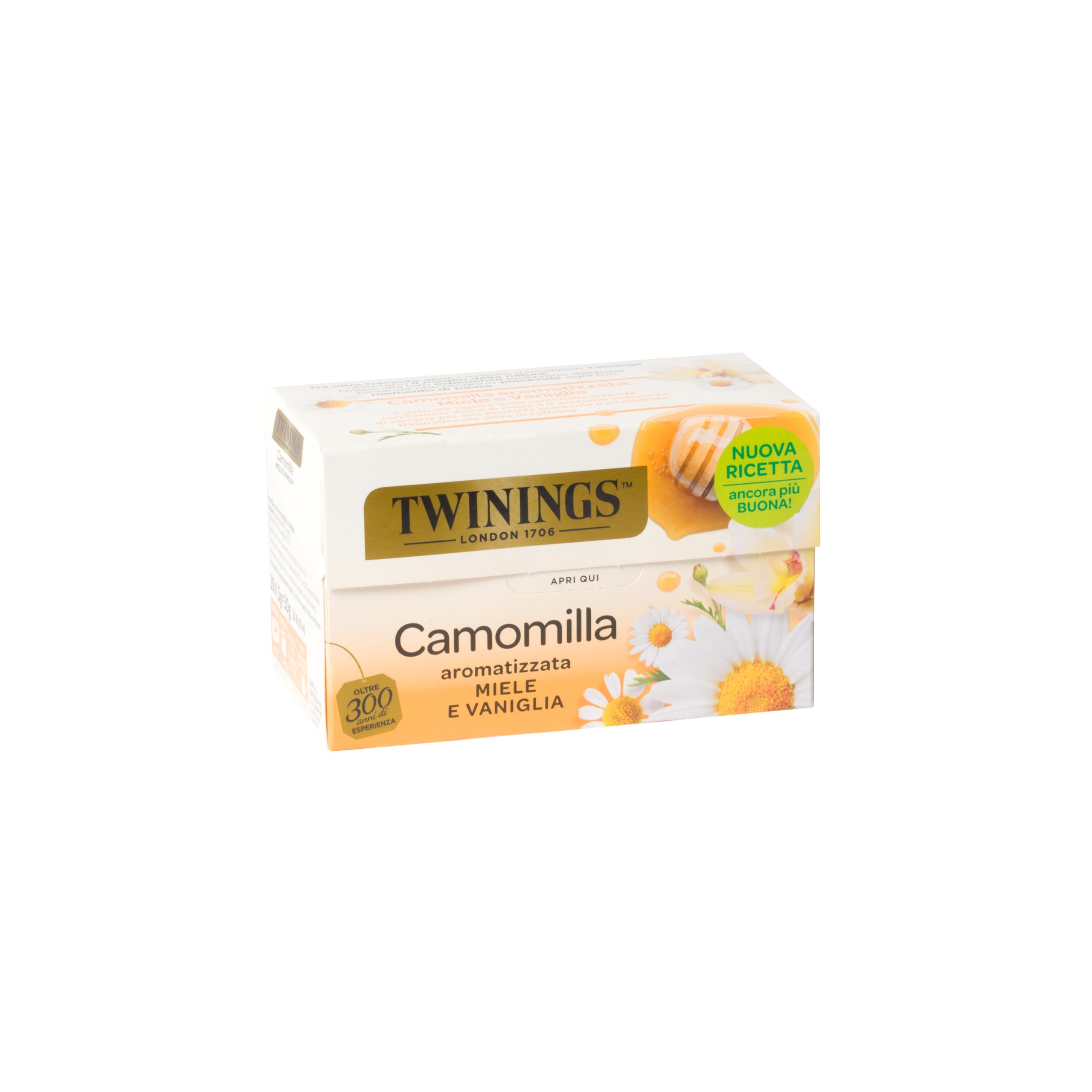 Twinings, Camomilla Aromatizzata al Miele e Vaniglia, Gusto Dolce e Avvolgente, Senza Caffeina, Infusi e Tisane, 6 Confezioni Convenienza da 20 Filtri (120 Filtri Totali)
