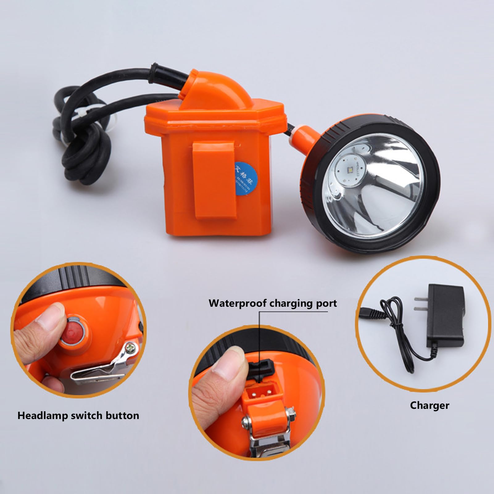 Lampe Frontale De Mineur Rechargeable Ultra-Lumineuse Et AntidéFlagrante, éTanche, IdéAle pour Le Travail Minier, Le Camping, La RandonnéE Et Les Travaux ExtéRieurs