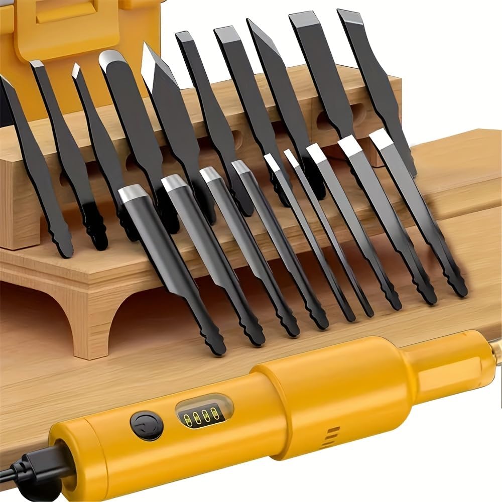 40W Electric Carving Knife Set - Precision Engraving Knife Set Perfect for Beginners, Sculpture Carpenter Electric Chisel Wood With 20PCS Blade Replaceable Blades