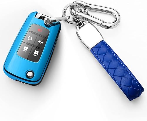 Tukellen Funda para llavero Chevrolet con llavero de protección completa, compatible con Chevy Chevrolet Camaro Cruze Impala Equinox Volt Spark