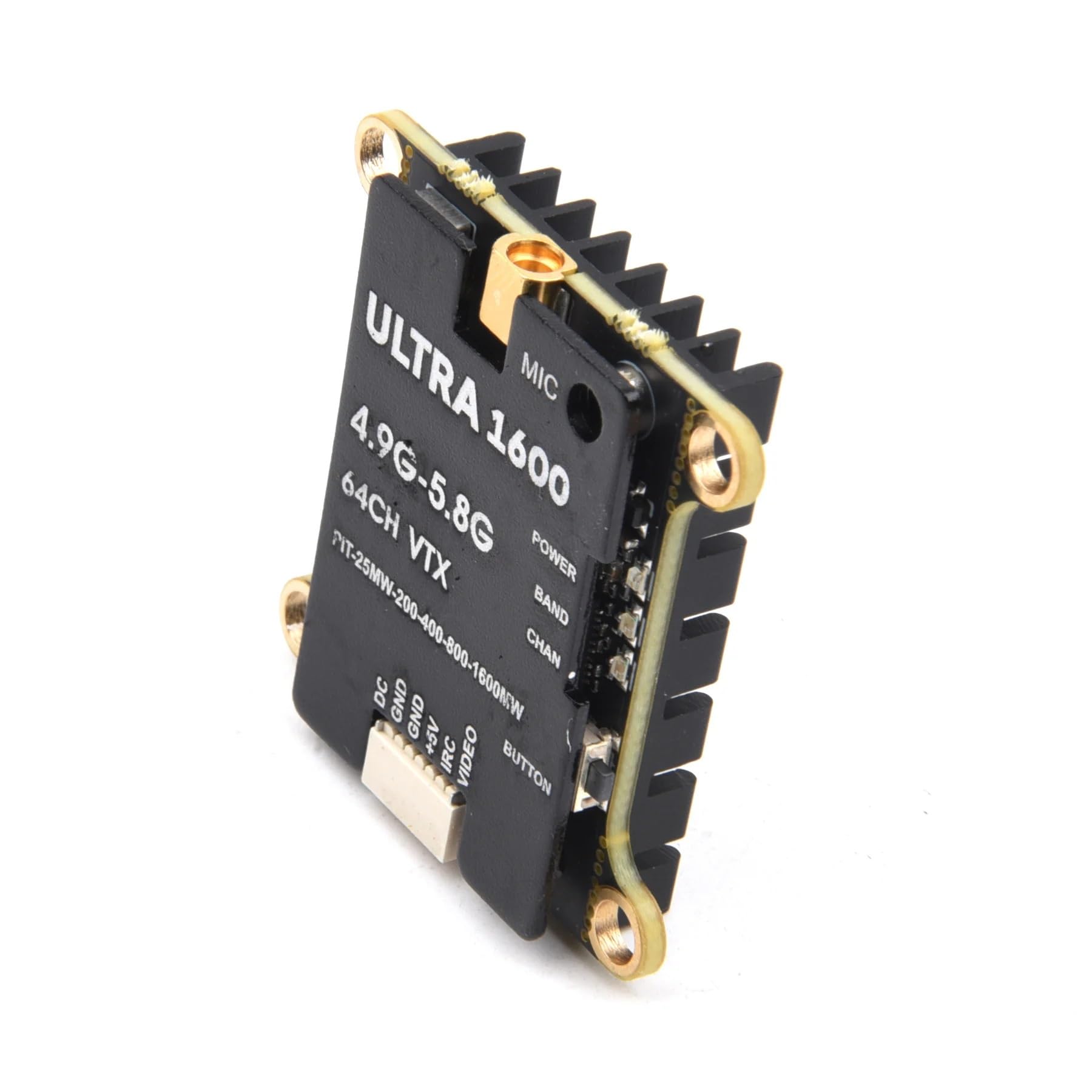 per trasmettitore Video FPV 4.9G-5.8G 64CH 1.6W VTX 25mW/200mW/400mW/800mW/1600mW Regolabile 7-26V per Drone da Corsa a Lungo Raggio RC