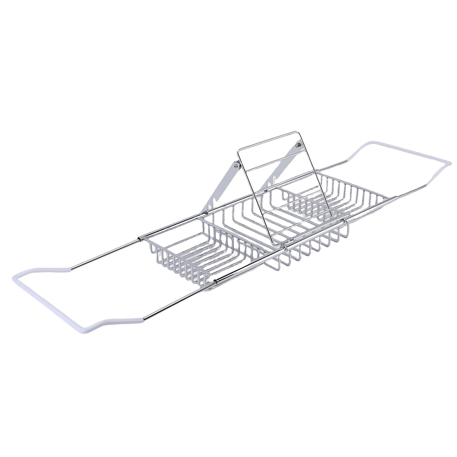 Bandeja para bañera de Ducha de Acero Inoxidable Ajustable sobre la bañera con Soporte para teléfono para jabón, champú, Bolas de baño, Organizador de baño expandible para (Pago)