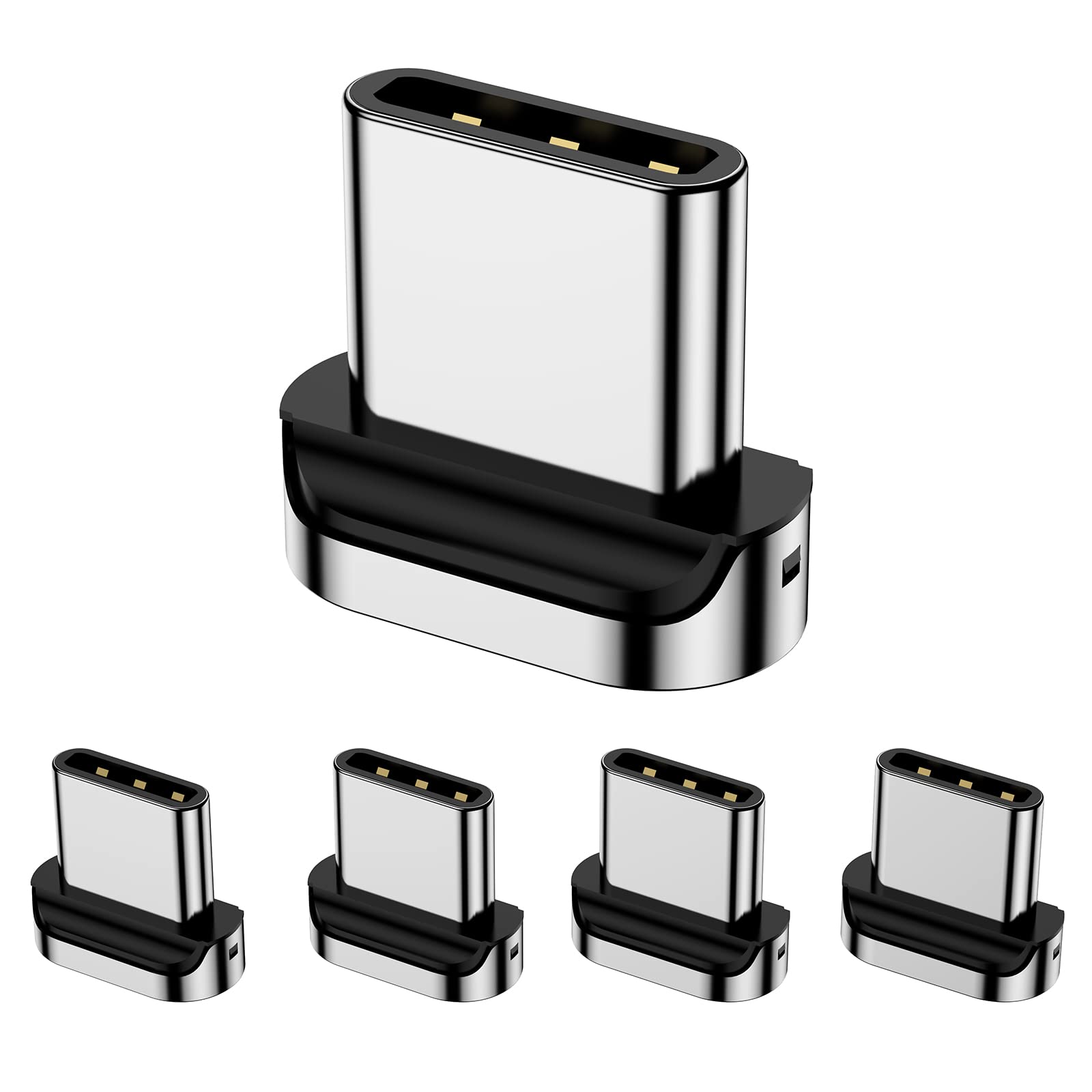 Magnetic Connector Tips Head for USB-C Android Devices (5 Pack), only Compatible 3A Magnetic Charging Cable