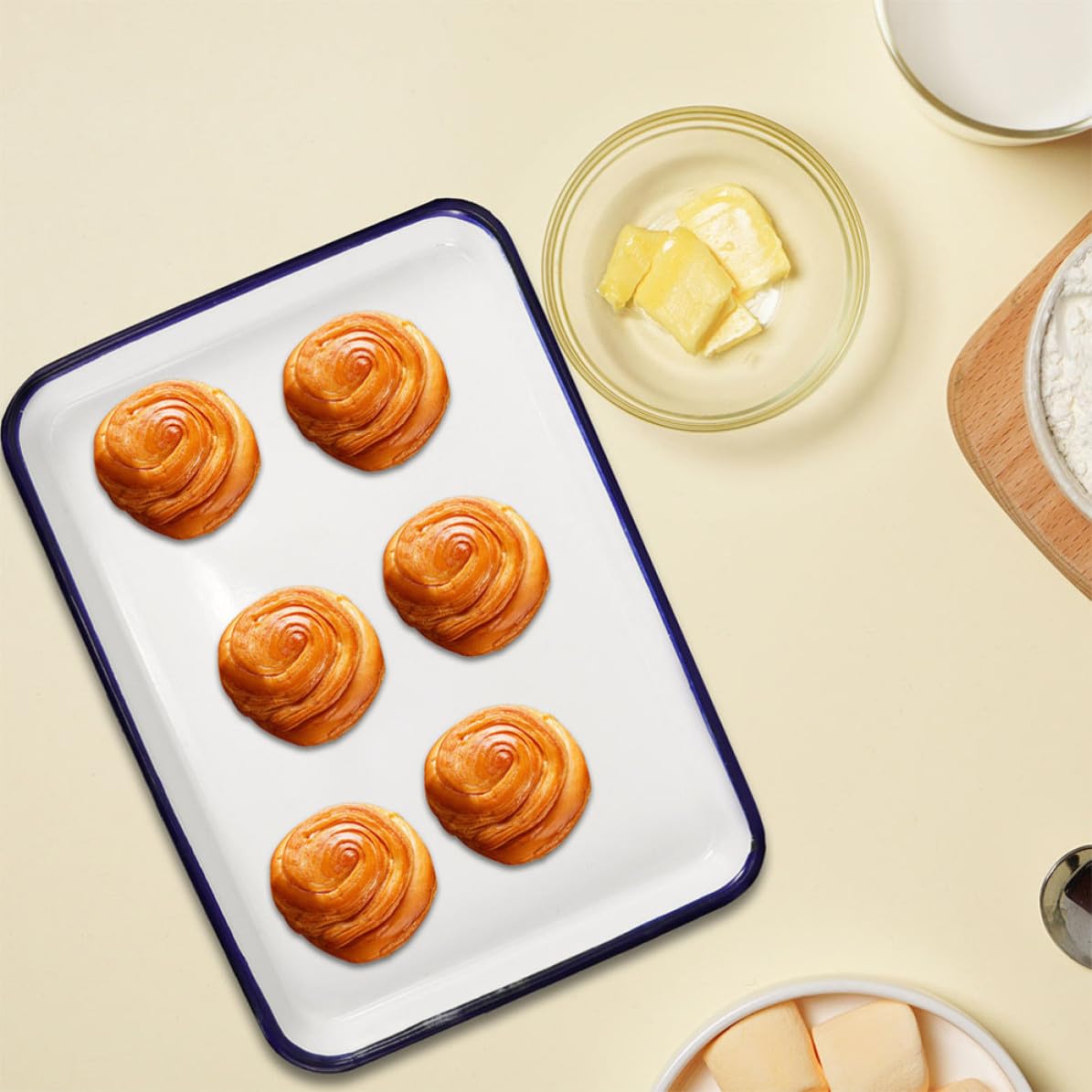Zerodeko Bandeja de Horno Esmaltada Multifuncional para Hornear, Molde Antiadherente Fácil de Limpiar Adecuado para Cocina y Hogar