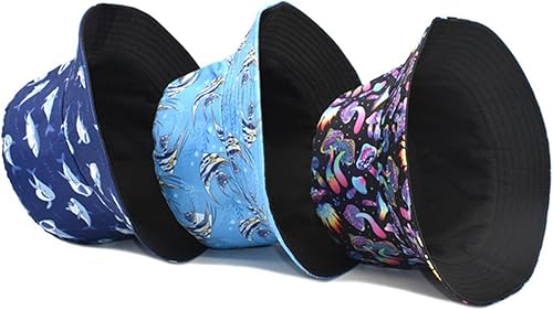 Miniatura 3 de Sombrero de pescador reversible plegable unisex para el verano, al aire libre, sol, playa, sombrero de pescador