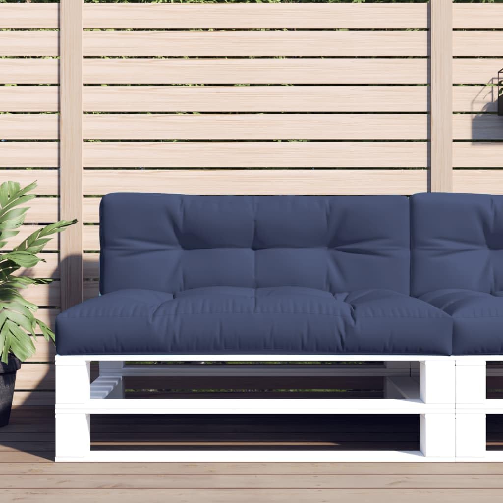 2 cuscini per pallet, in tessuto blu navy, per terrazze, mobili da giardino, esterni, in poliestere, impermeabile, con imbottitura in fibra cava