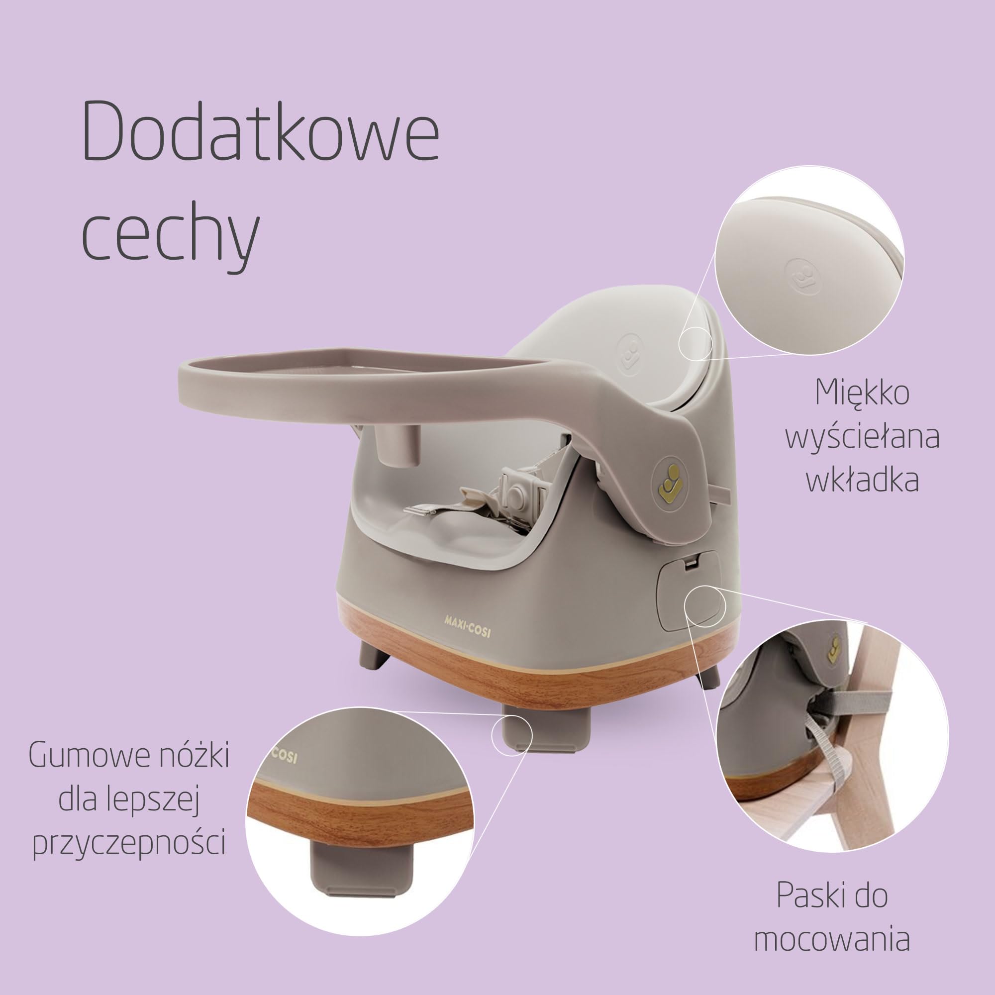 Maxi-Cosi Jay Fotelik Podwyższający i Krzesełko do Karmienia dla Niemowląt 2 w 1, 6 Mies. - 3 Lata, 9-15 kg, Fotelik Podwyższający, Regulowana Tacka, Łatwe Czyszczenie, Kompaktowy, Elegance Beige
