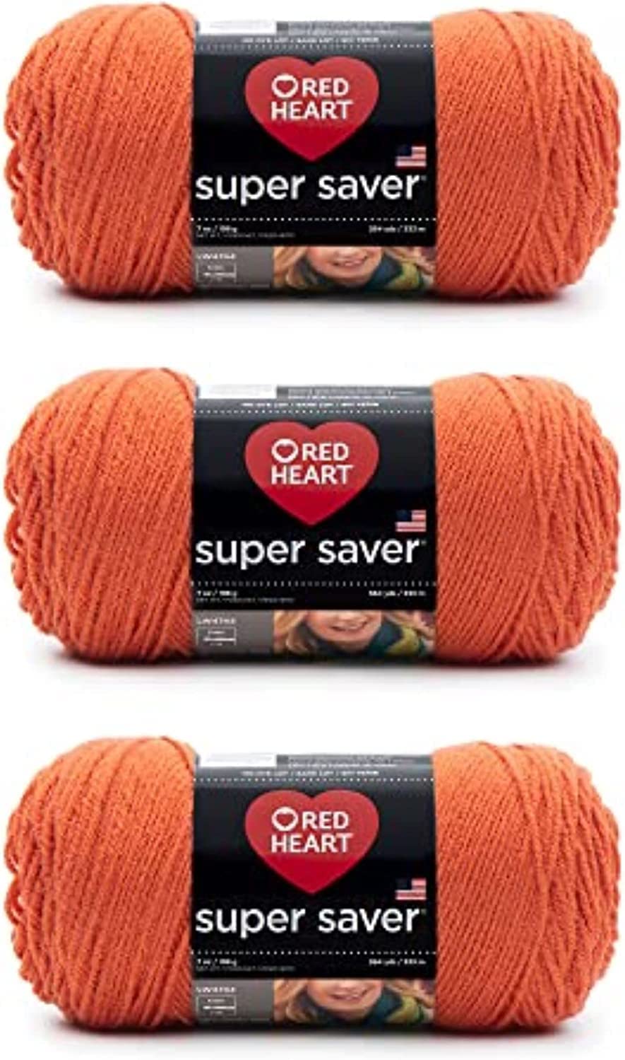 Fil acrylique Red Heart carotte en lot de 3 pelotes pour tricot