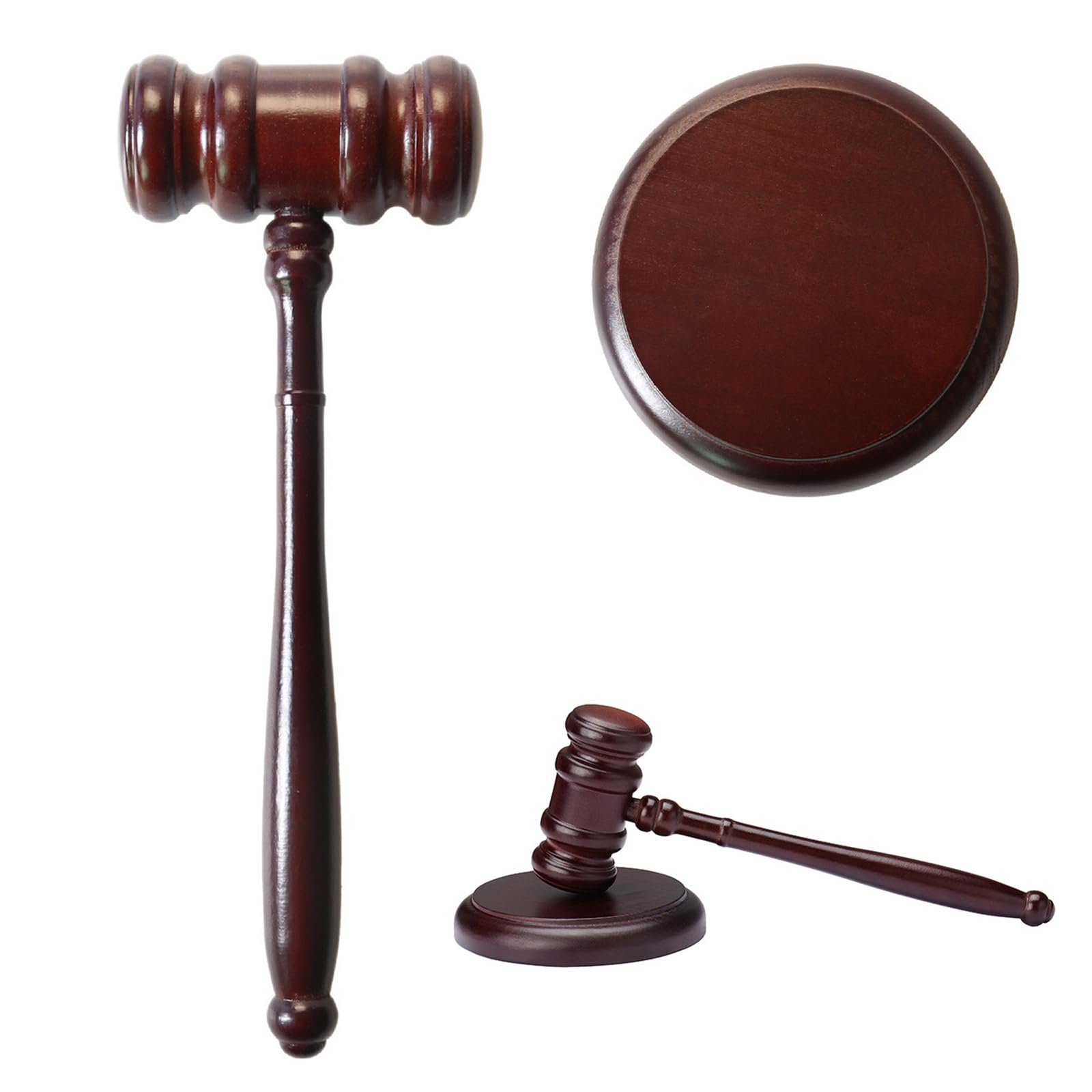 Martillo de Subasta de Madera, Mazo Juez, Martillo de Juez de Madera, Juego de martillo de Juez, Es Una Herramienta Práctica para Abogados, Jueces y Subastadores
