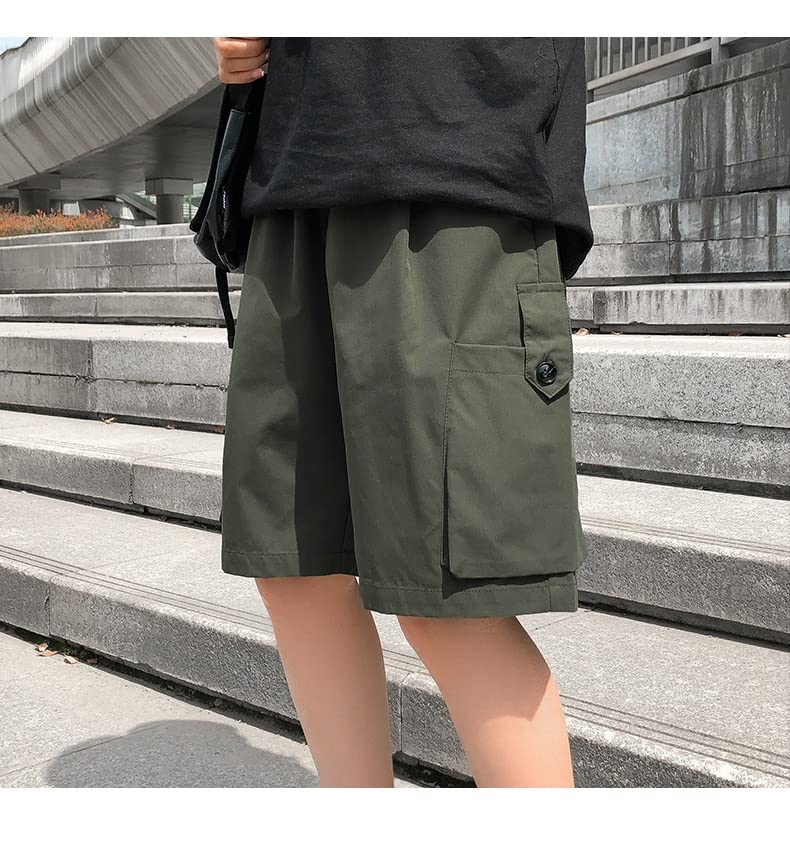 Shorts de travail verts amples et robustes en coupe droite homme - 2