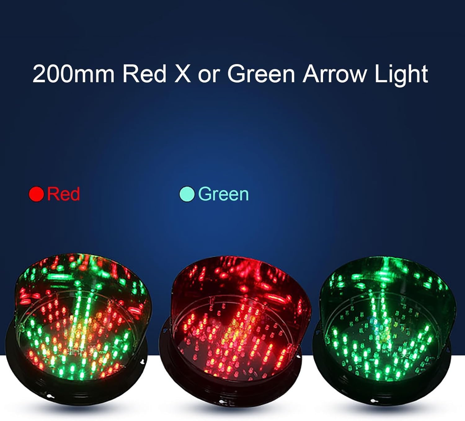 2 in 1 semaforo a Croce Rossa con Freccia Verde semaforo indicatore LED IP65 for Stazione di pedaggio autolavaggio Centro Commerciale parcheggio vialetto(Common Negative Pole12v,2 PCS)