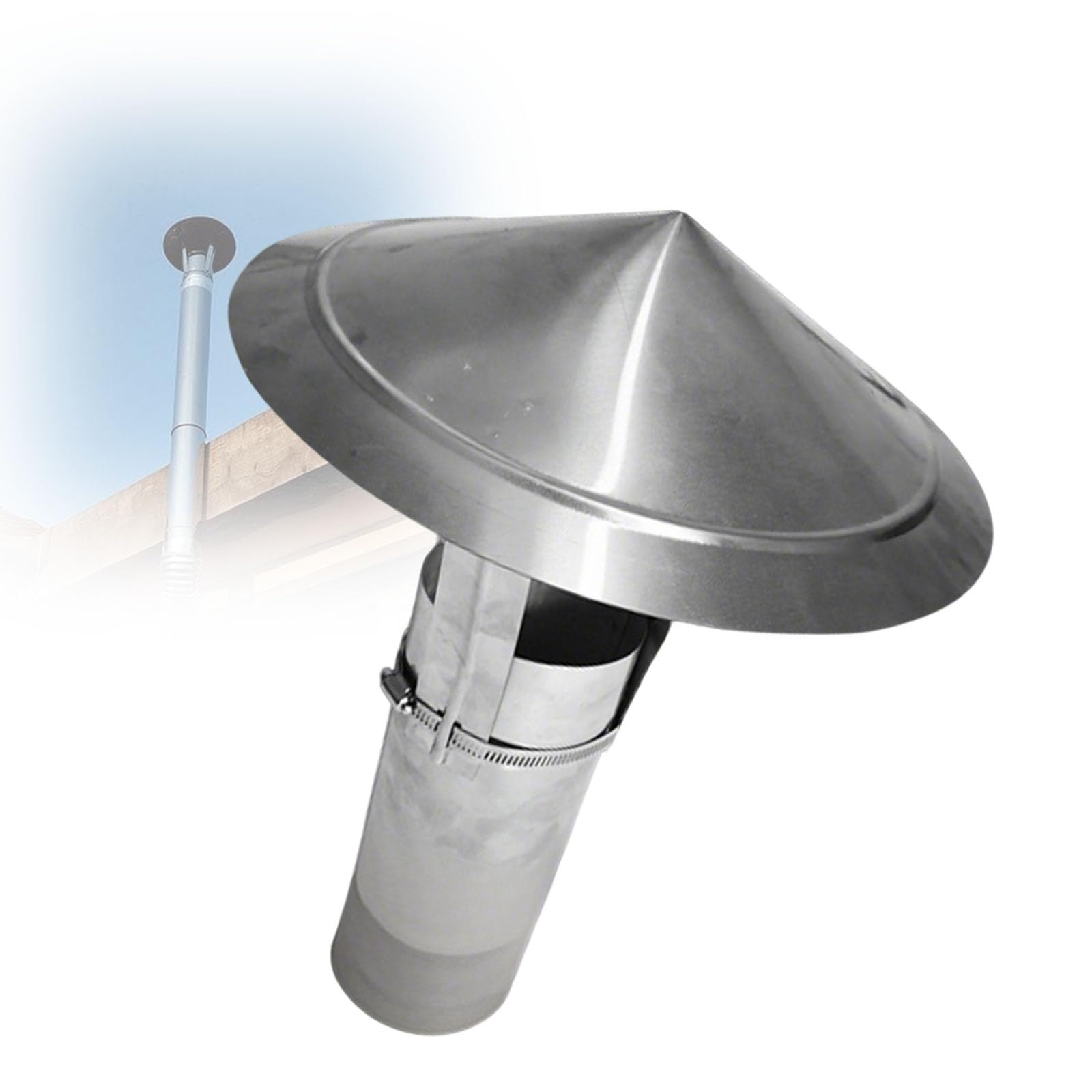 GKSNCJSMF Flue Chimney Cap 5-30 cm, Furnace Vent Chimney Cover for Outside, Fireplace Exhaust Chimney Cowl, Exterior Rain Cap, Snowproof Chimney Cover, Easy Installation(11cm)