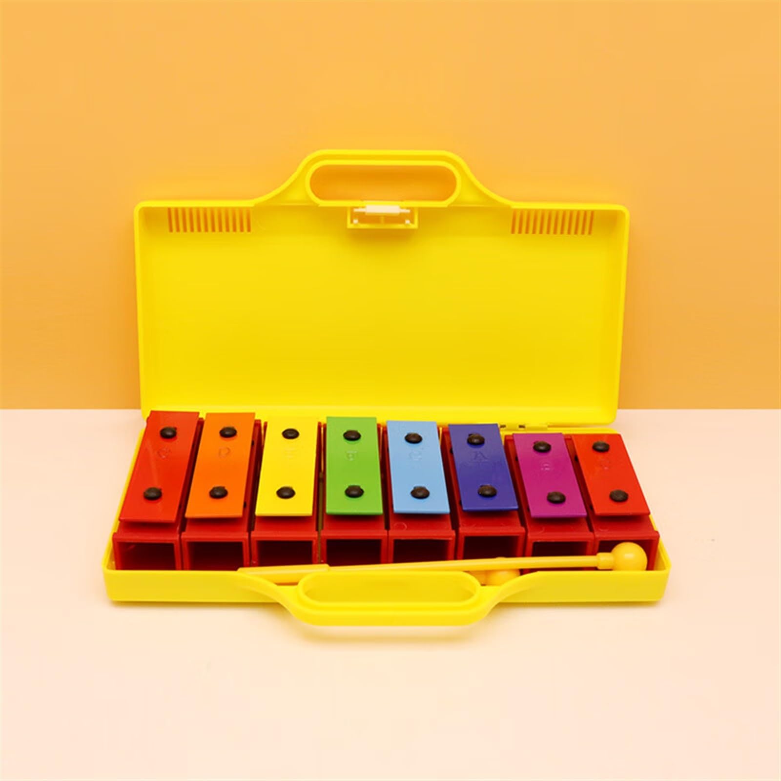 Strumento musicale Glockenspiel con piastra in alluminio colorato a 8 toni con custodia in plastica Glockenspiel Strumento A Percussione