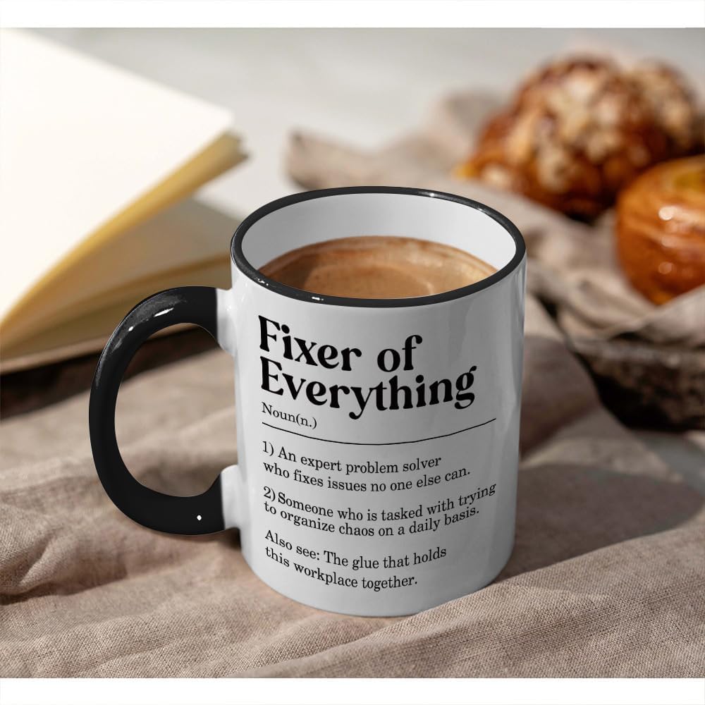 Fixer of Everything Mug 11OZ, Funny Boss Birthday Gift for Coworkers, Cool Gifts for Bosses, Colleagues, Christmas Gift for Boss - Image 4