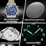 OLEVS Montres pour Hommes Chronographe Robe de luxe en acier inoxydable Imperméable Montres Homme Phase Moon Lumineux Business Calendrier Montres de poignet Bleu/Noir/Vert/Or/Face