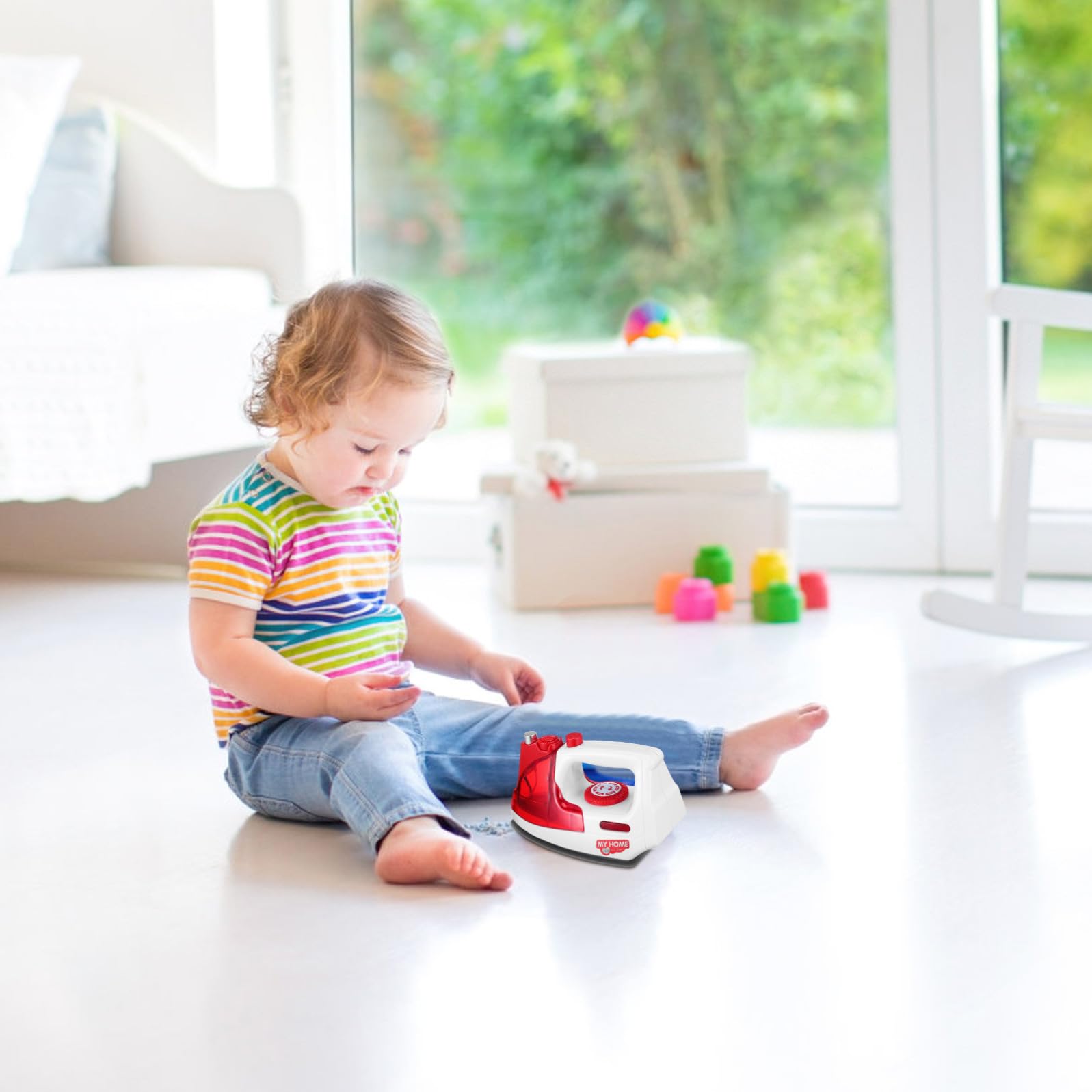 Juguete de Plancha Eléctrica de Imitación Roja para Niños, Material Abs, Diseño Adorable y Creativo para Desarrollar Habilidades y Aprendizaje