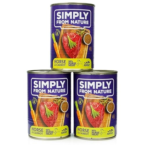 Produktbild von SIMPLY FROM NATURE Pferdefleisch mit Leinsamen Hundenassfutter - 3 x 400 g