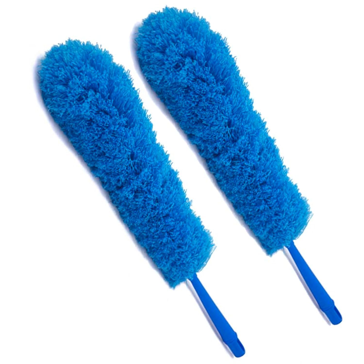 Microfiber Cleaning Duster with Handle, Feather Static Anti Magic - Pack of 2 pcs (Blue)