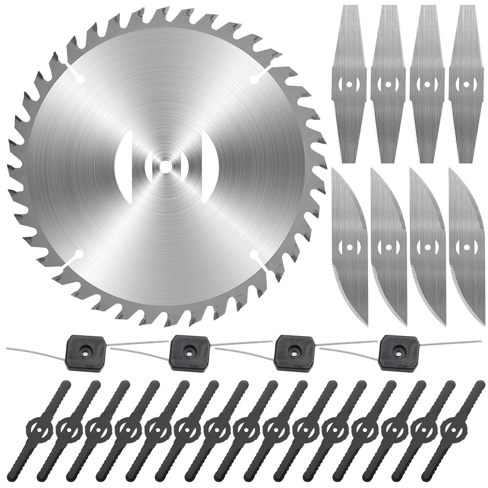 28 PCS Weed Wacker Replacement Blades, Cordless Strimmer Blade Metal blade, Garden Strimmer Spare Blades, Garden Strimmers Accessories, Trimmer blades for Cordless String Trimmer Battery Powered
