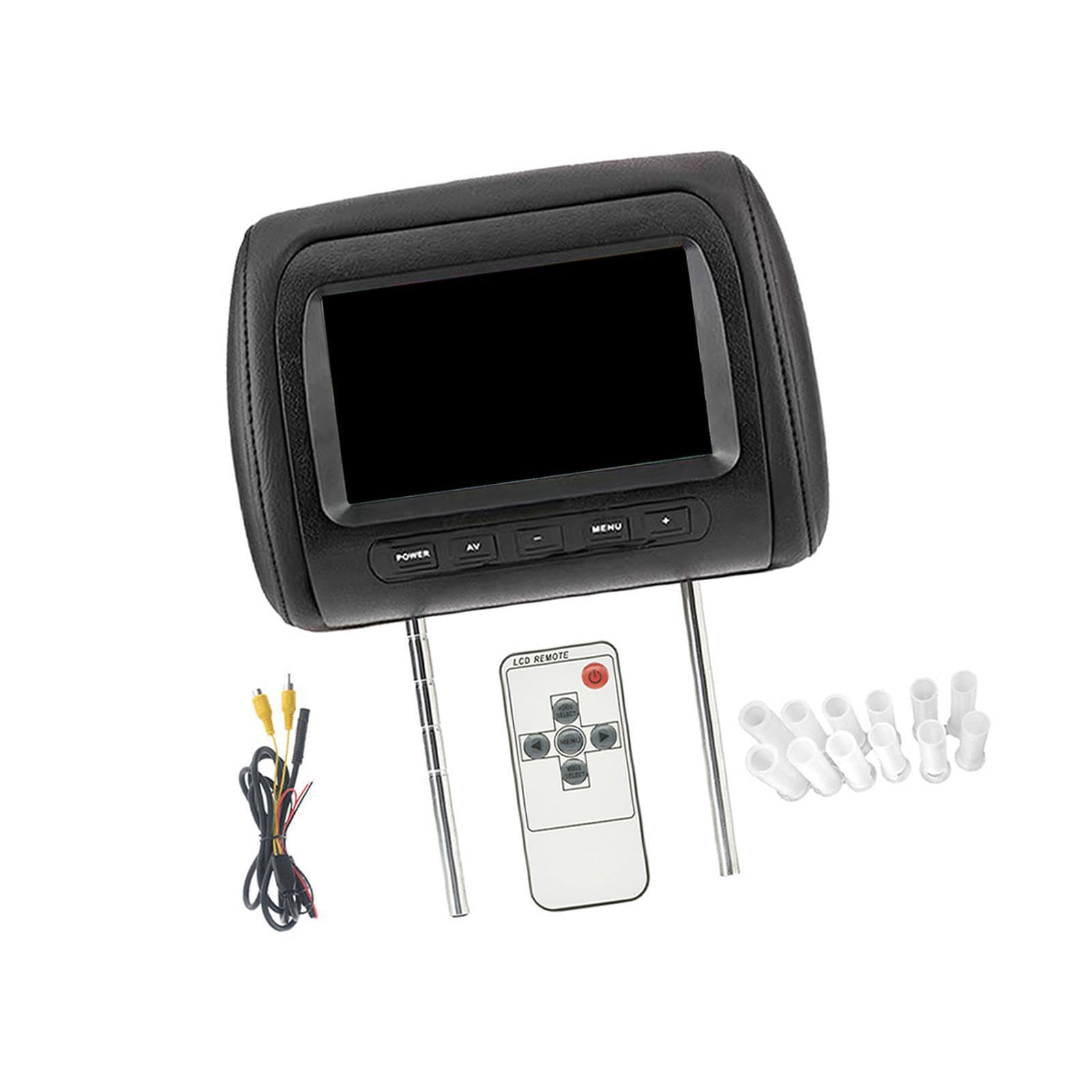 Appuie-tête de Voiture avec écran Noir de 7 Pouces offrant Une Installation Facile pour Un Confort Optimal. Accessoires Italiens. Double entrée vidéo. Menu multilingue.