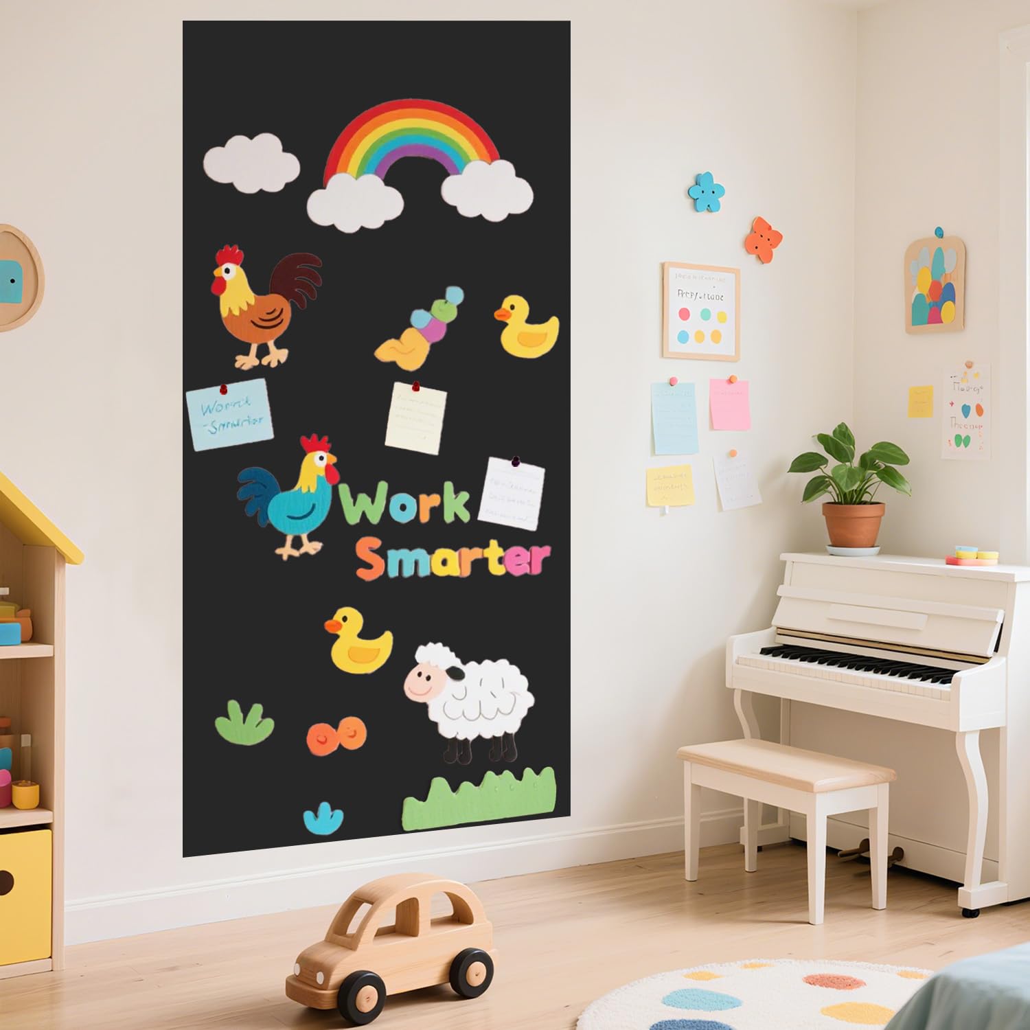 FOTSHARER Adesivo magnetico da parete rettangolare magnetico lavagna 120 x 45 cm carta da parati carta da parati rotolo lavagna per sala giochi e aule