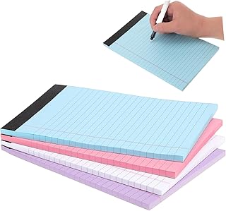 OSALADI 4 Piezas Party Favor Notepads Almohadillas Bloc De Notas De Azul Bloc De Notas Con Rayas Universitarias Cuadernos Con Rayas Universitarias Escribiendo Tamaño Pegajoso Papel