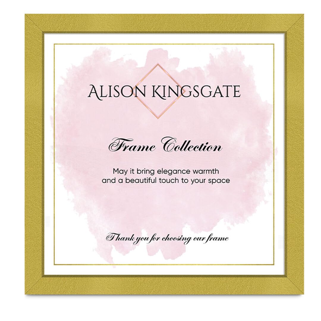 Alison Kingsgate 60X60CM Gold Photo Frame - Engineered Wood Picture Frame with Shatter Perspex Front – Ideal for Certificates & Artwork - Wall Hanging — image 1