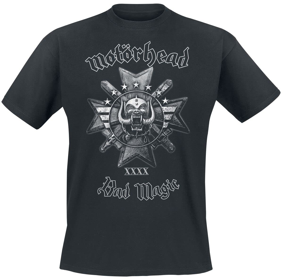 Motörhead Bad Magic Men T-Shirt Black L, 100% Cotton, Regular