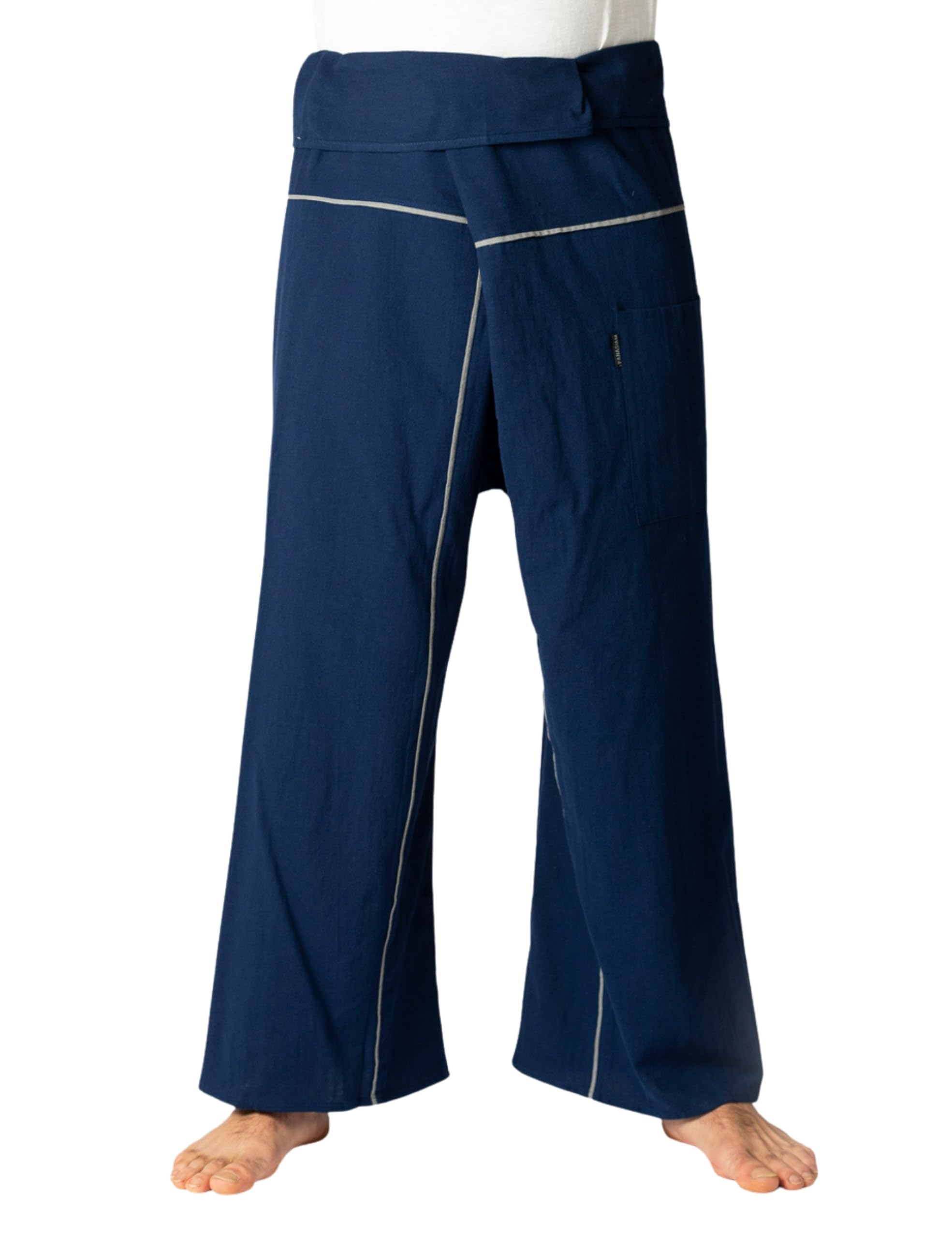 Panasiam Unisex Dark Blue Fisherman Pants Stripe-Design, L
