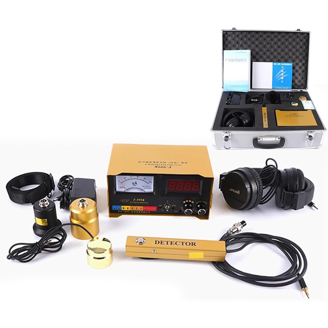 Rilevatore di perdite d'acqua professionale con auricolare, attrezzatura per il rilevamento di perdite di tubi sotterranei da 3 metri per soluzioni accurate con sensori di perdite